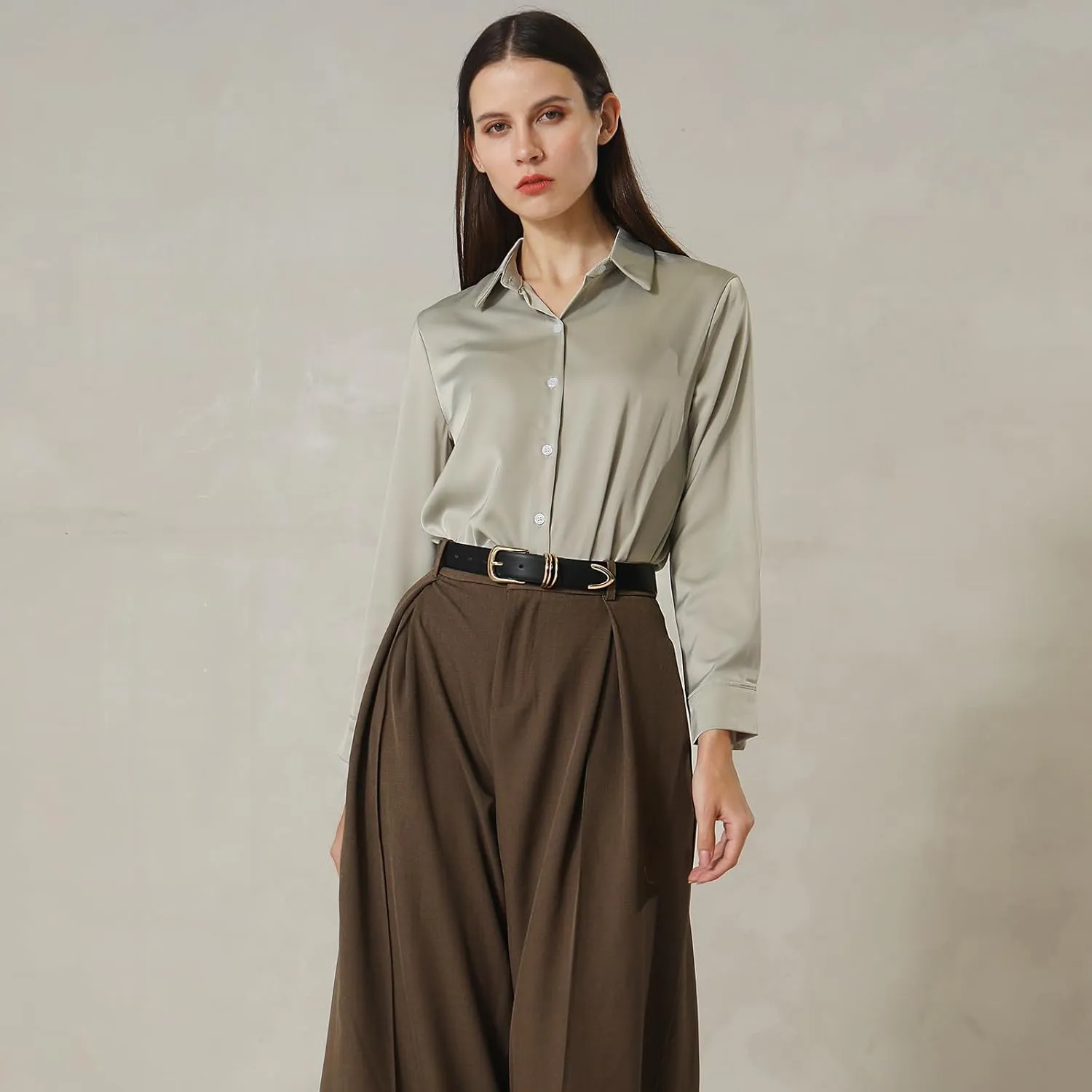 Women's Leather Belts with Gold Buckle Fashion Leather Waist Belt Elegant Ladies Belts for Jeans Dress & Casual Wear