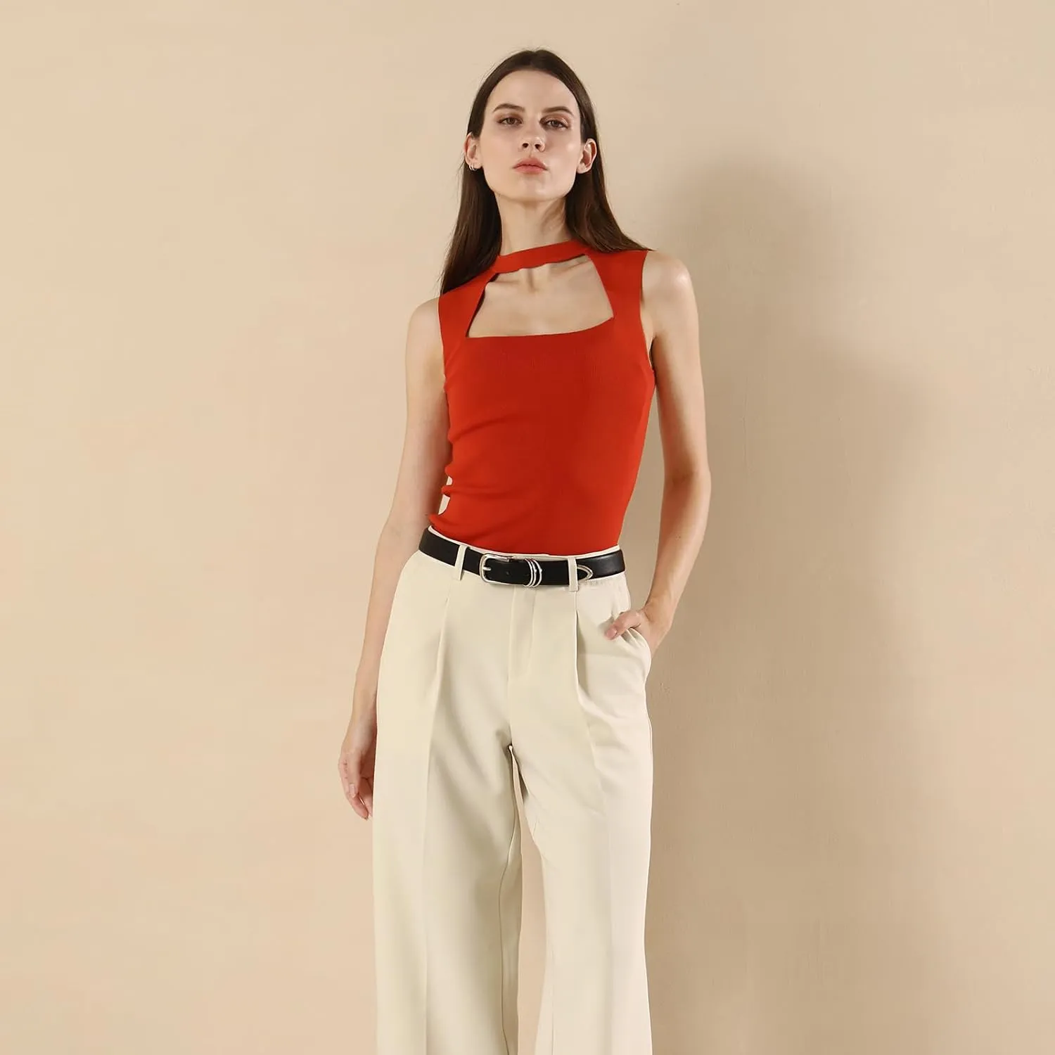 Women's Leather Belts with Gold Buckle Fashion Leather Waist Belt Elegant Ladies Belts for Jeans Dress & Casual Wear
