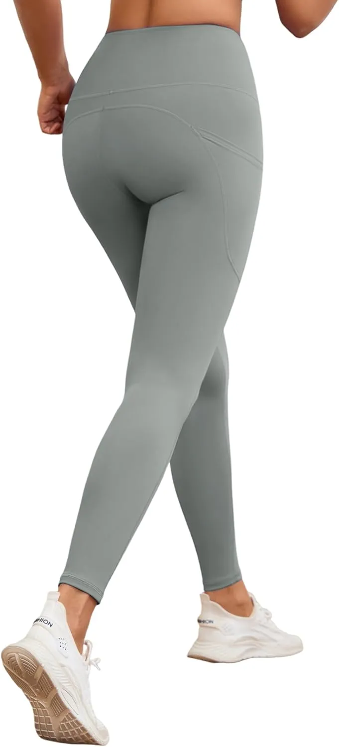 Womens Leggings with Pockets Tummy Control Workout Yoga Tights for Woman Sports Gym Butt Lift
