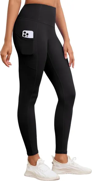 Womens Leggings with Pockets Tummy Control Workout Yoga Tights for Woman Sports Gym Butt Lift