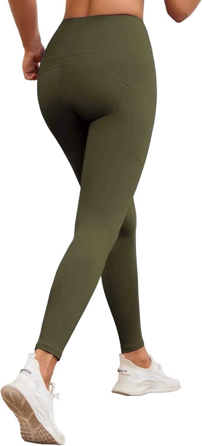 Womens Leggings with Pockets Tummy Control Workout Yoga Tights for Woman Sports Gym Butt Lift