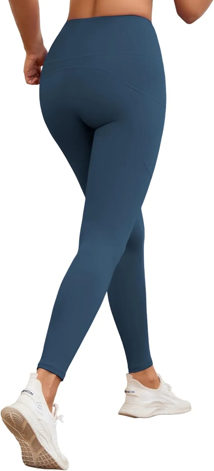 Womens Leggings with Pockets Tummy Control Workout Yoga Tights for Woman Sports Gym Butt Lift