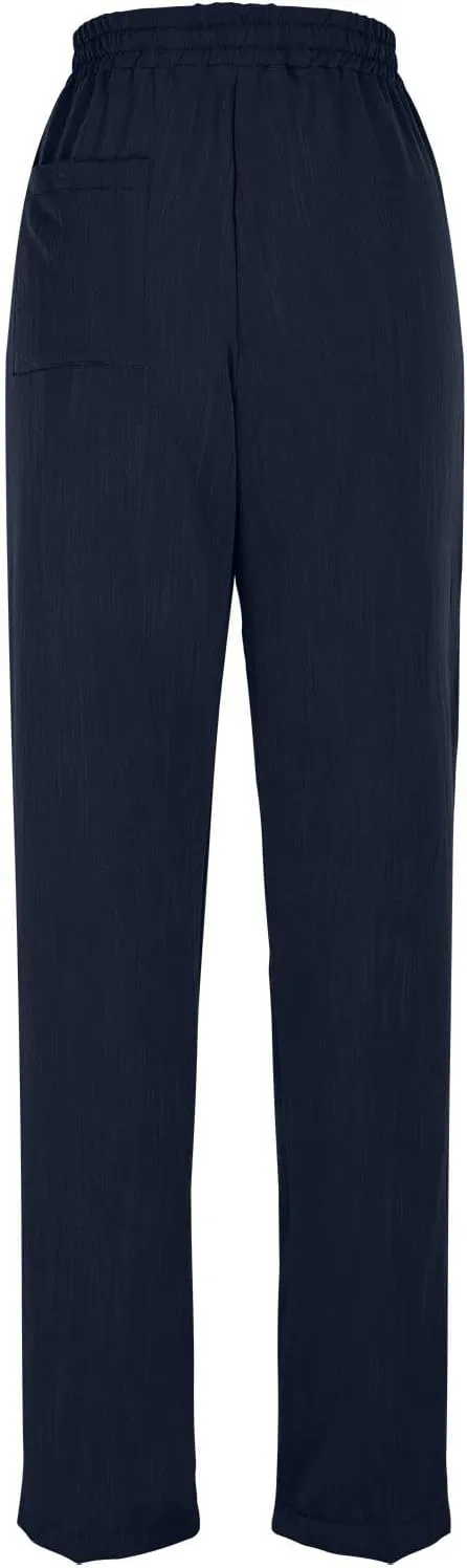 Women's Summer Drawstring Pants Wide Leg Loose Linen Capri Pants Elastic Waist Petite Casual Trousers with Pockets