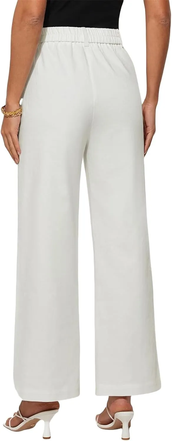 Women's Wide Leg Jeans High Waisted Straight Leg Pants Stretch Baggy Denim Pants Casual Trousers with Pockets