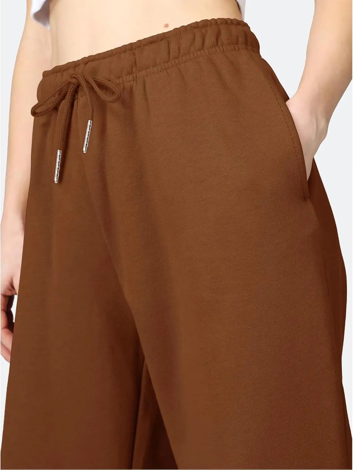 Women's Wide Leg Sweatpants Elastic High Waist Straight Leg Sweatpants Teen Girl Baggy Sweatpants with Pockets