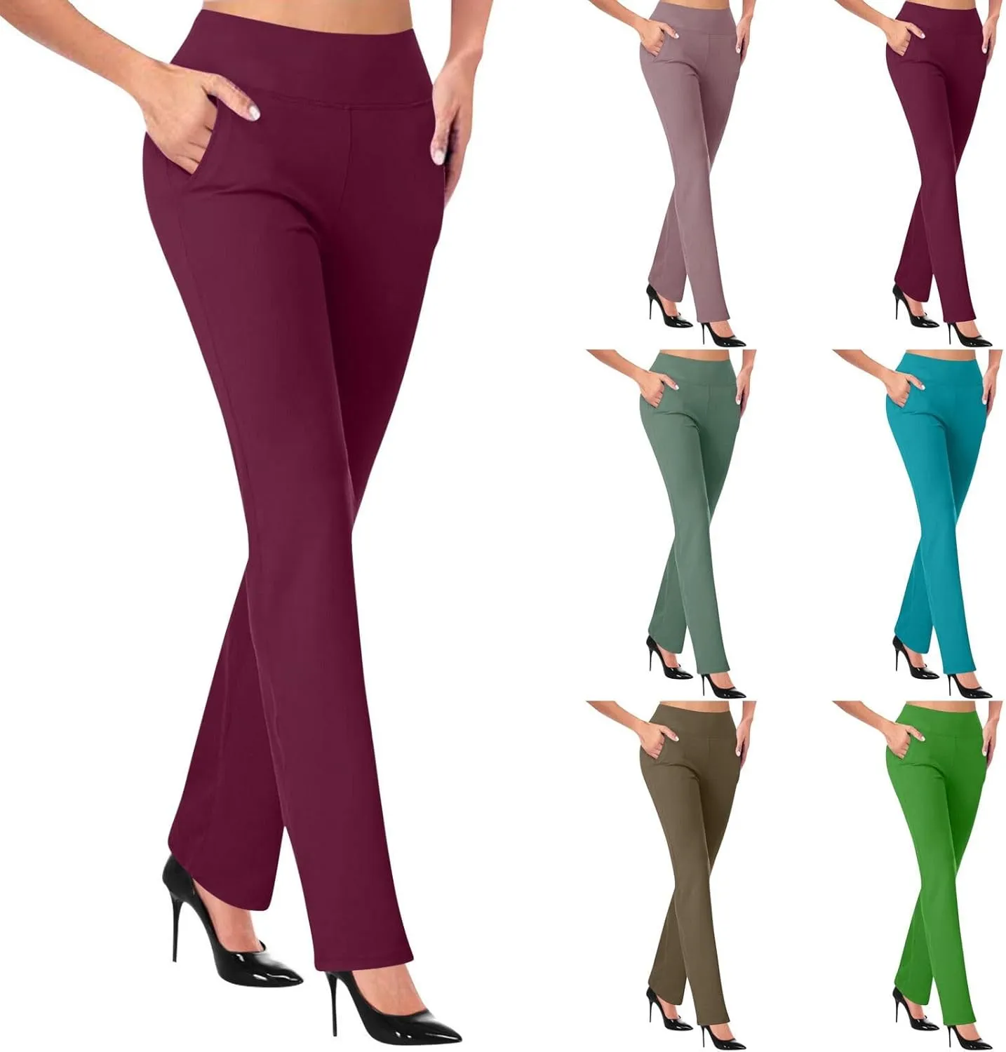 Work Pants for Women 2025 Fashion High Waist Stretch Casual Business Trousers Soft Comfy Athletic Workout Yoga Pants