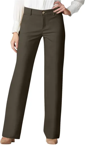 Work Pants for Women 2025 High Waist Stretch Comfy Straight Leg Dress Long Pants Trendy Casual Business Suit Trouser