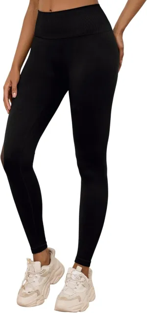 Yoga Scrunch Leggings for Women Seamless High-Waisted Workout Pants Tummy Control Gym