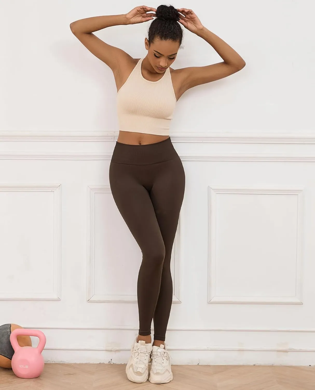 Yoga Scrunch Leggings for Women Seamless High-Waisted Workout Pants Tummy Control Gym