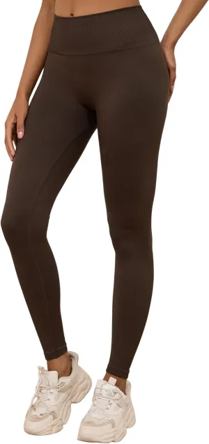Yoga Scrunch Leggings for Women Seamless High-Waisted Workout Pants Tummy Control Gym