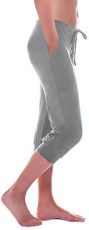 ZDRZK Cargo Pants for Women Plus Size Stretchy Workout Yoga Pants Casual Summer Drawstring Lounge Capris Trousers