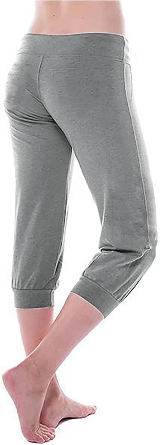 ZDRZK Cargo Pants for Women Plus Size Stretchy Workout Yoga Pants Casual Summer Drawstring Lounge Capris Trousers