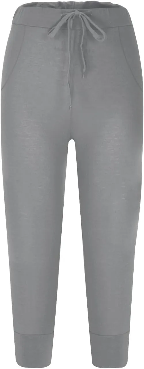 ZDRZK Cargo Pants for Women Plus Size Stretchy Workout Yoga Pants Casual Summer Drawstring Lounge Capris Trousers